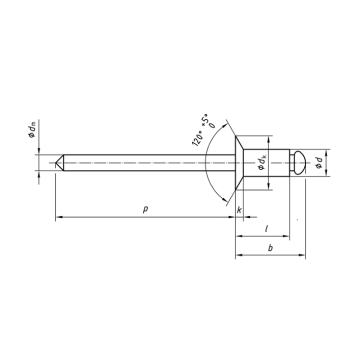 Edelstahl Counterunk Open End Blind Nieten